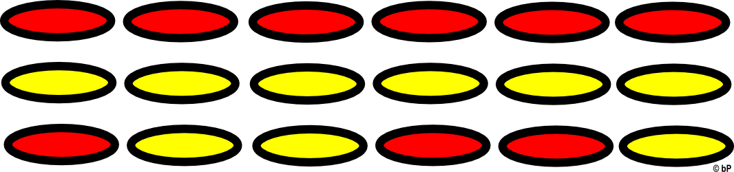Red Genes, Yellow Genes, combine to form Mixed Gene Sequence