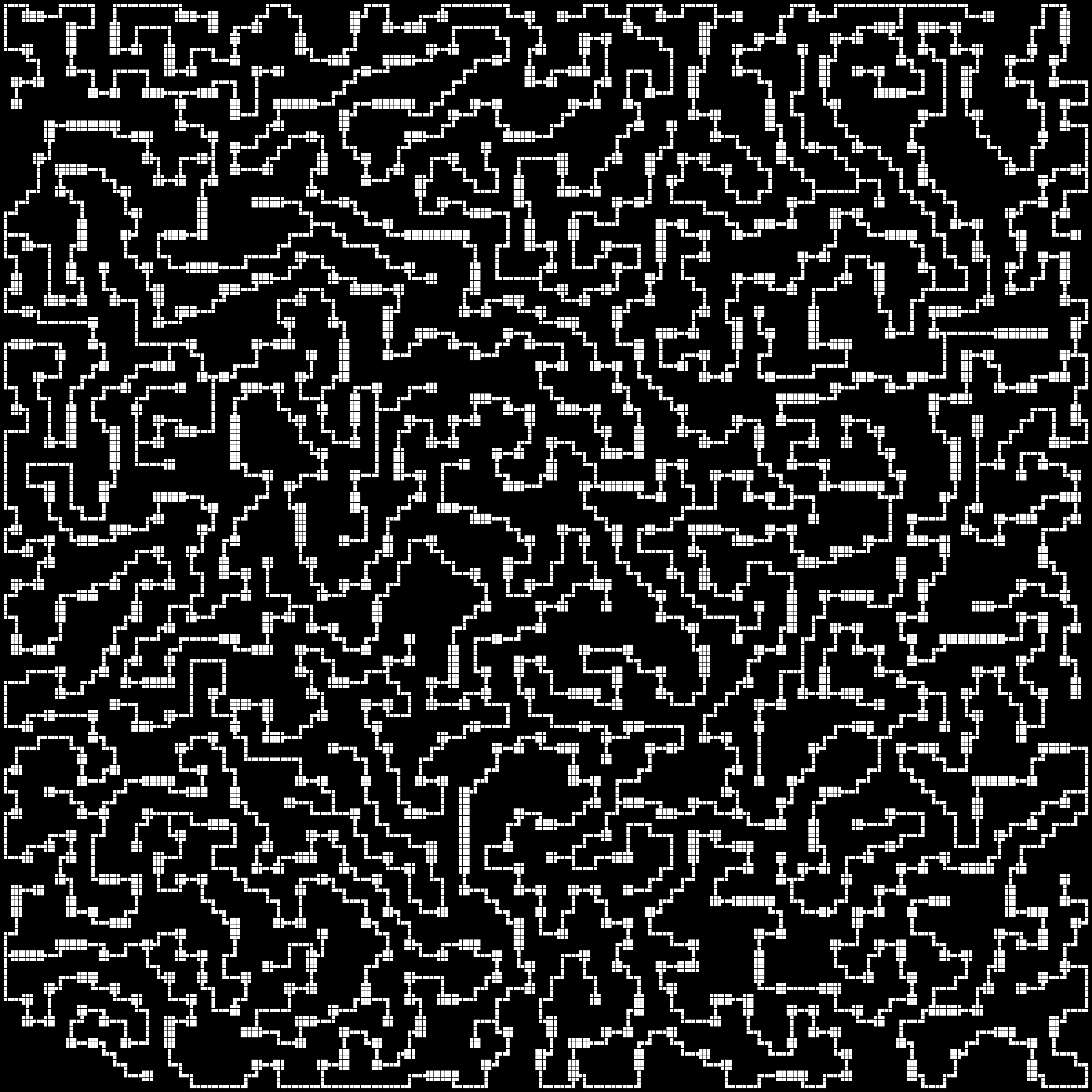 final sample, size is everything a 100x100 cells, which comes out to 3000px squared, nice and large, proof of concept, it works, sort of looks maze dungeonish