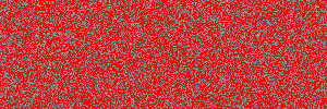 Red image with Hurl, unlike what I was expecting there is colour variance, as it turns out, or at least, as is my best guess, noise hurl picks a spot at random and changes the colour via a gaussian distribution
