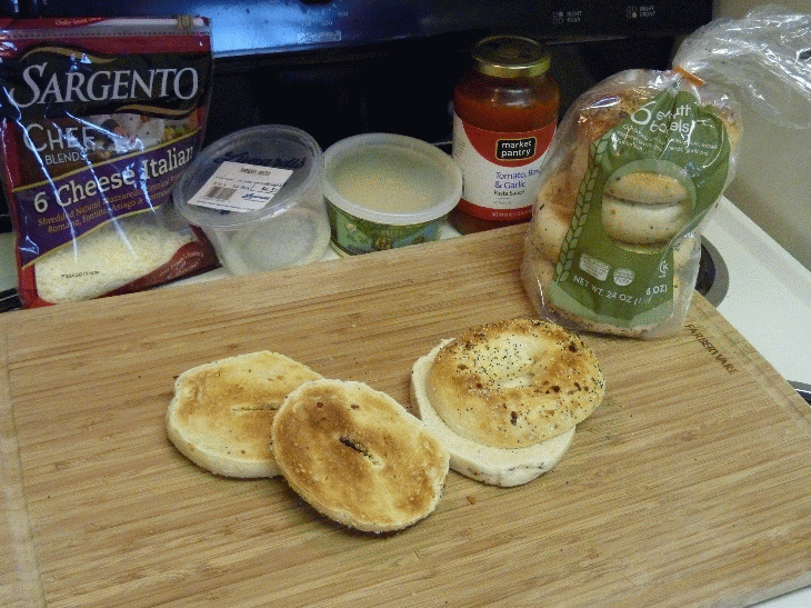 The making of Bagel Pizza Bread Toast, gif created a few years back, 2013 or so, times have changed, not that this sort of gif was any good back then, but they are much better now.gif
