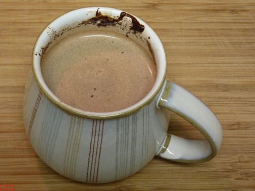 Steaming hot cup of fresh and easy chocolate, though, to be honest, could be stone cold for all the picture shows
