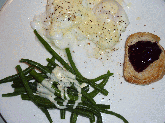 Another simple combination, toast and egg added, probably did this for breakfast