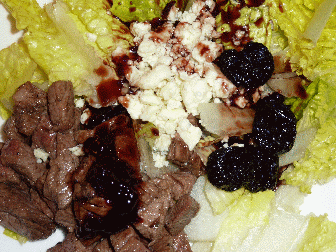 Meat salad with blue cheese, lettuce never tasted so good