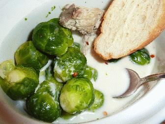 Close up of the same, bread for dipping into the sauce