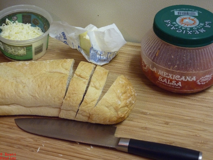Bread, salsa Toast, with cheese, Ingredients for Toast, go figure
