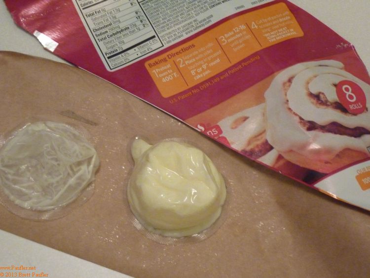 Packaging for your standard store bought cinamon rolls in the pop open canister with frosting, generic brand shown