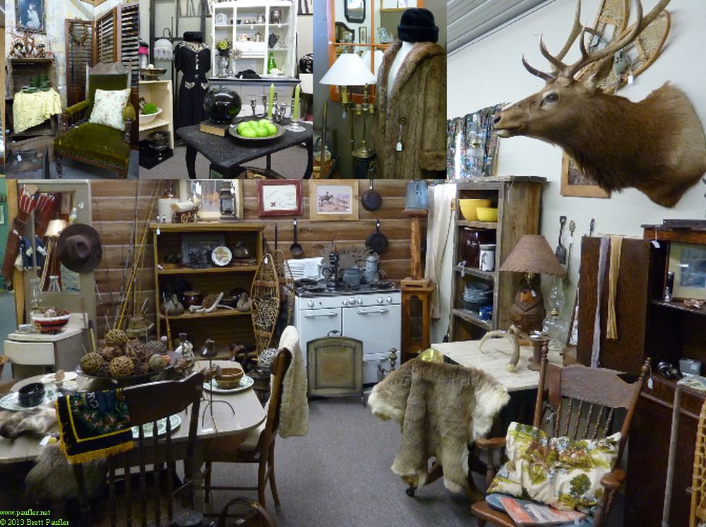 Another montage of an antique shop, really liked the room layouts, very nice, layouts make all the difference, I am one of those folks who have a hard time imaging clothes on the rack, I need to see them on a mannequin, and the same is likely true of displays, I could see buying the lot if I had enough money, just decorate the room