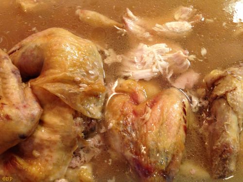 Yeah, some of these images are pretty weak, I took a dozen, maybe two dozen pictures of broth, and decided leftover chicken looked better, nice brown skin on that chicken