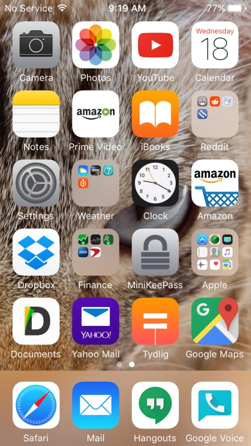 iphone homescreen, showing all that apps I use