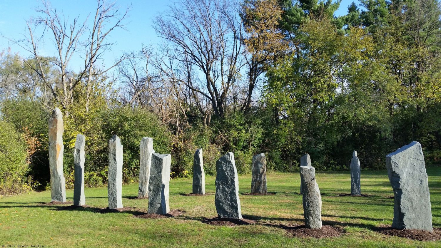 OK, I was wrong, these are not all from the same park, this is from a sculpture garden, a short little path, and this image is of a Stonehedge Looking display, rocks set on end in a circle, I liked it