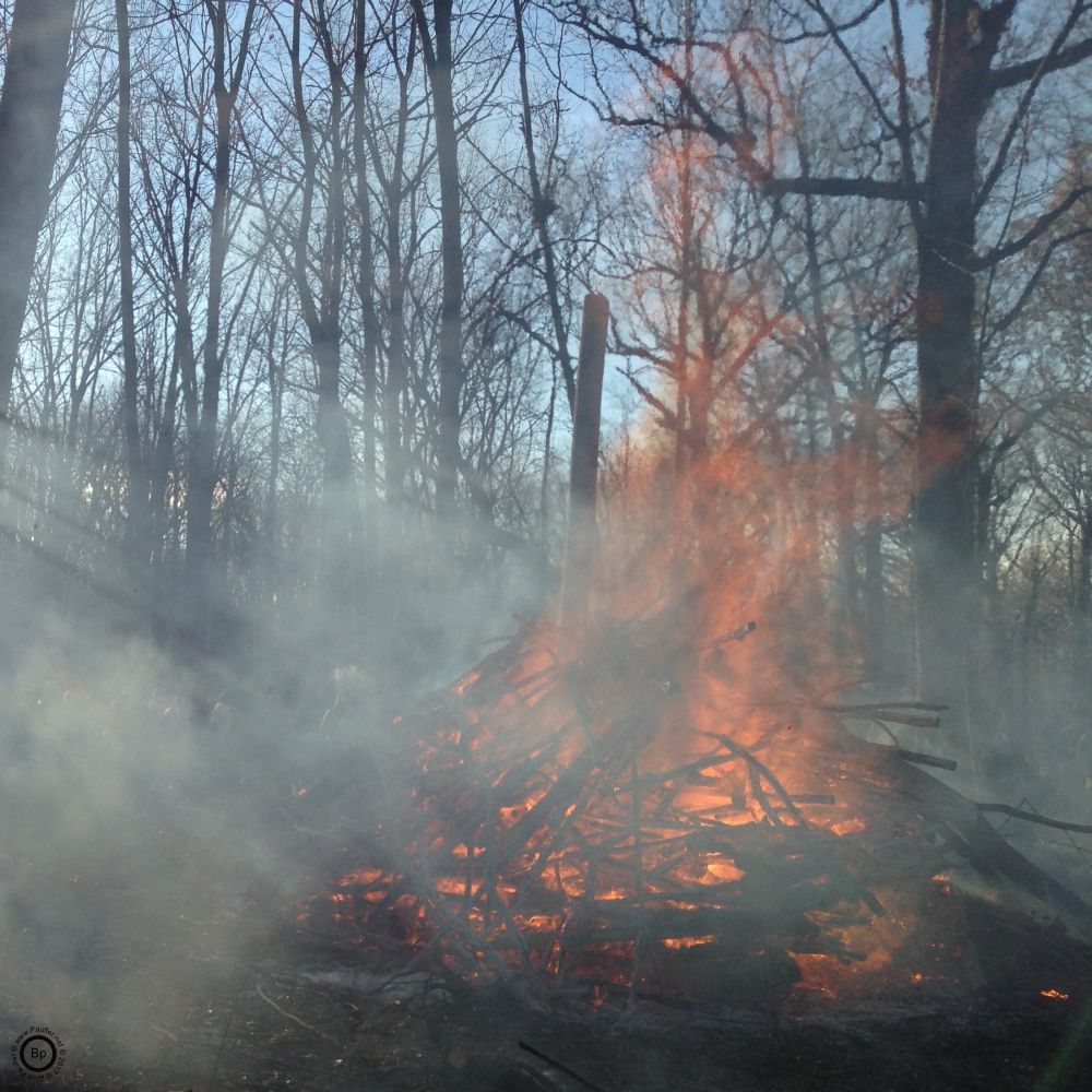 where there is smoke there is usually fire, in this case, a bonfire