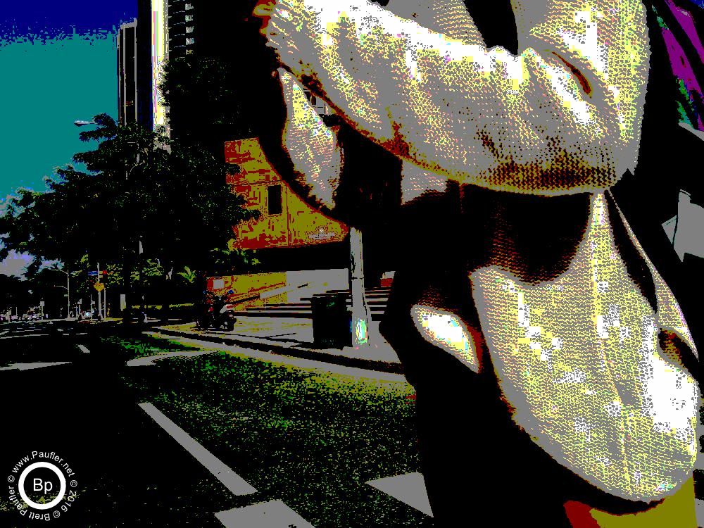 I like the way the filter makes the sweater bounce, really just putting an image here to keep with the pattern, this is a real nice image, filter works just right, makes the girls sweater pop, but the only thing that makes me angry about the picture is the traffic, I hate walking in traffic, so there it is, or I had the picture and wanted to use it