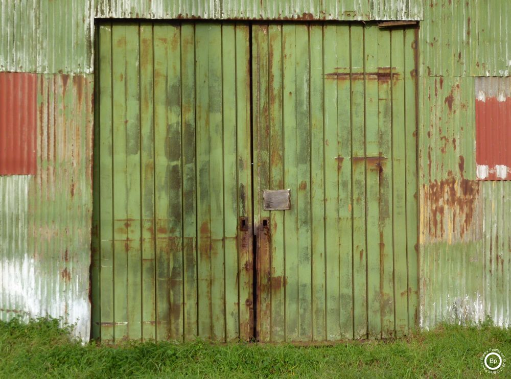 green barn door