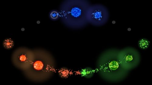 The oculus map starts in an eye shape circle against to other opponents, who will battle each other and expand away towards the blue