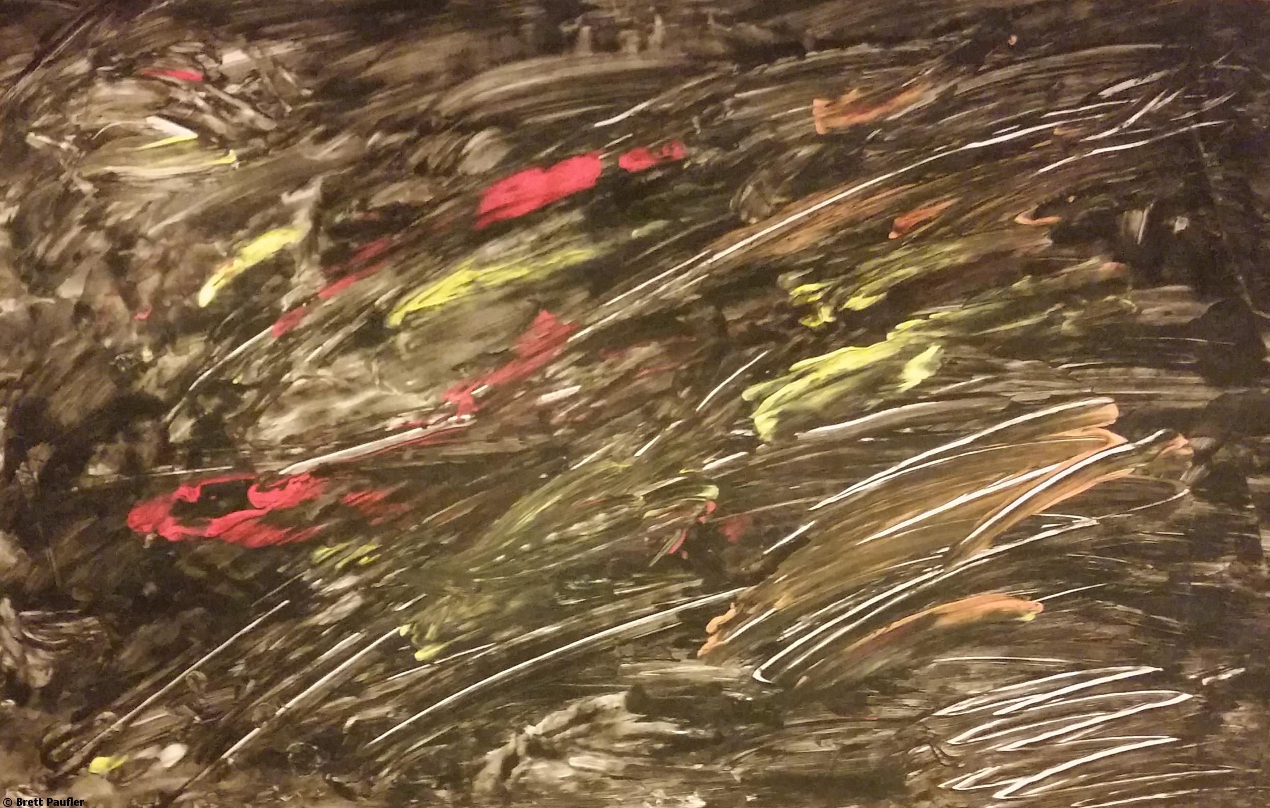 The Title says it all, black abstract with a few other primary colors mixed in