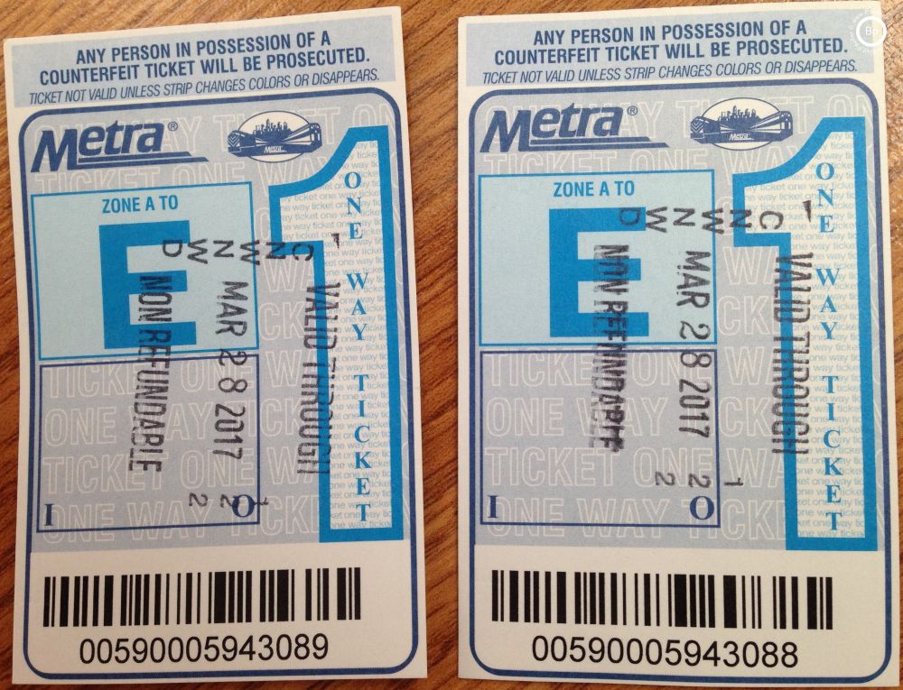 a pair of unpunched metra ticket, never used, truthfully, I do not remember why these are sequential, I sort of remember my ticket being punched on two seperate days