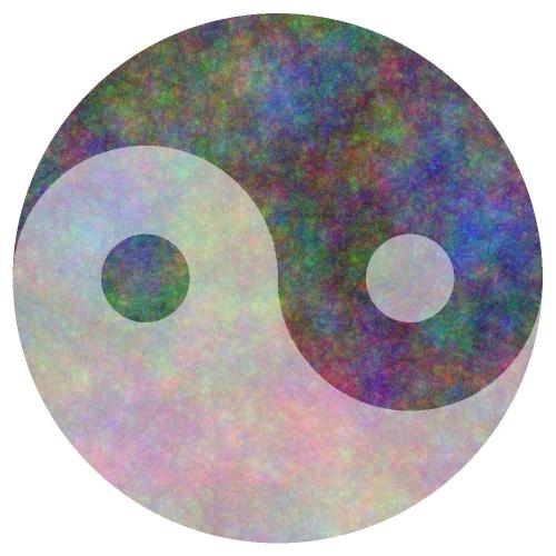 Yinyang Symbol back filled with colorful static