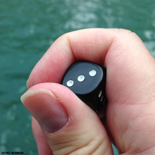 I had quite the collection of dice as a child, well, for the time, now a person can buy dice by the hundreds if not thousands, so times have changed, but back in the day, I had a fair number, I kept three, two black like the one shown, and one translucent, which I believe will get posted down the way