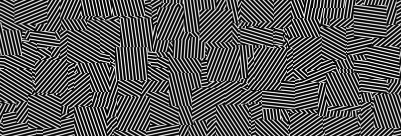 As per the image that started this page, a cropped test pattern only of squares, defined by randomly sloping lines