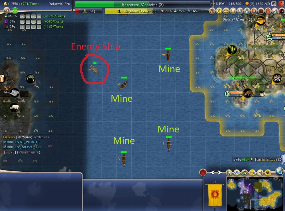 like fog busting for barbarians, the intent is to fill the seas with ships, so as to see an invasion coming, and convince the AI it will blown out of the water enroute... not that I know if the AI checks for any of this, anyhow, ships filling the channel between and enemy AI, they are all enemy AI, and my continents, set on sentry, giving me advance warning... and lots of ships in the vicinity to sink any invaders