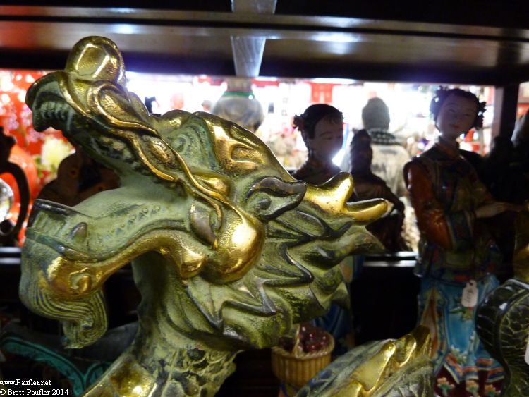 ChinaTown - Shop Tinkets - Statue of Golden Dragon - Detail of Face