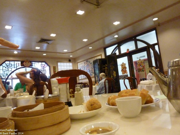 Honolulu Chinatown - Interior of Dim Sum Restaurant - Old Man Eating Alone.JPG