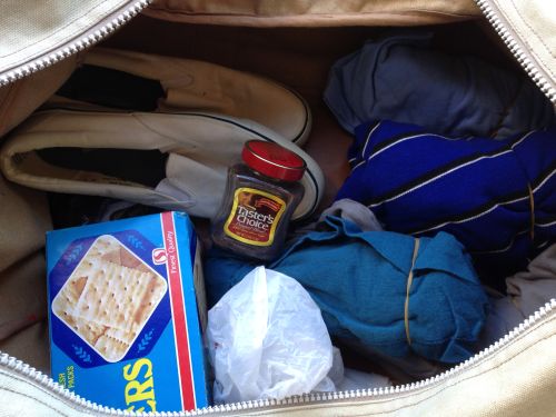 the overnight bag, this was an interesting find, turns out he always travelled with crackers and coffee, a bite to eat, and that pick me up in the morning... and throughout the day