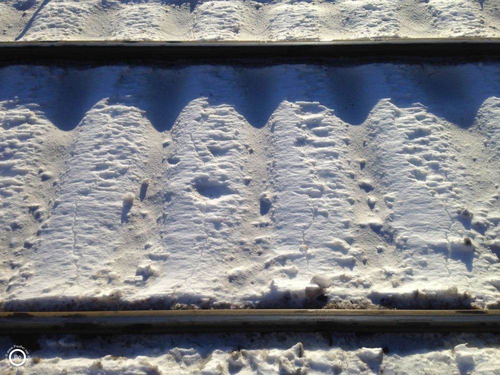 Detail of Railroad tracks in snow