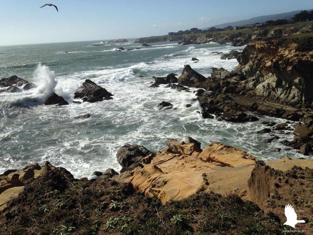 Wave Crashing into rocky inlet - 1