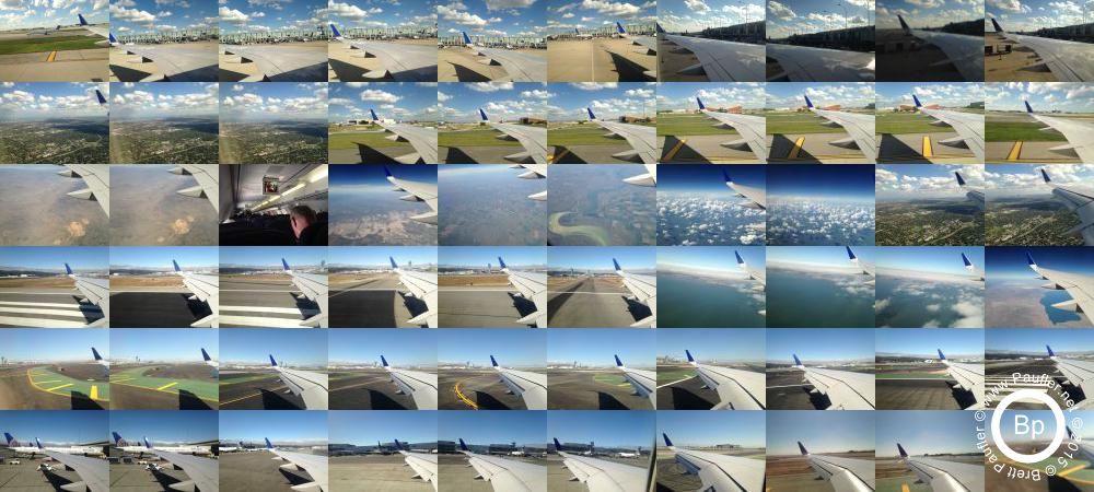 Montage of Pictures Taken Out the Airplane Window