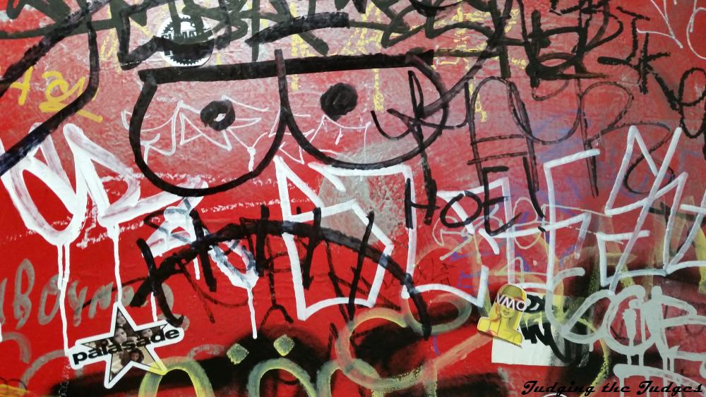 Mustache Man Some More Graffiti for your viewing pleasure, I like the frowning man at front and center overwriting it all