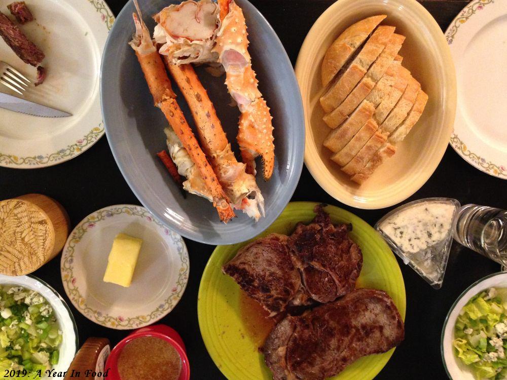 This would be your standard TV Dinner, do you not eat like this every night while watching Benny Hill, well we do not either, lobster, steak, bread