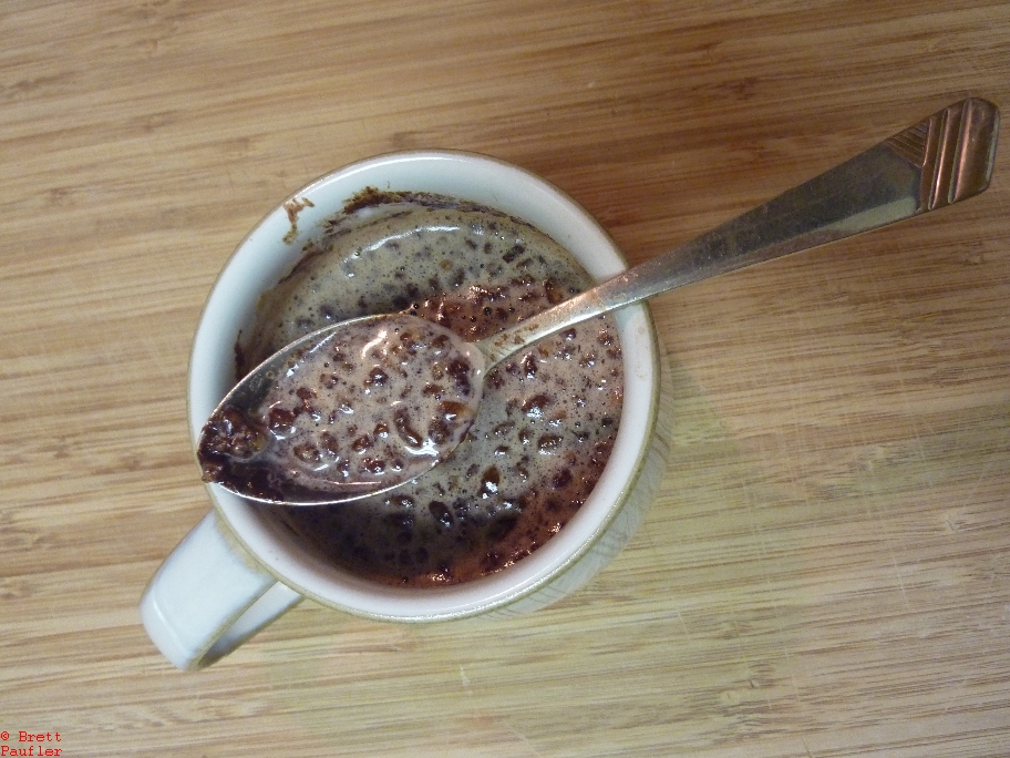 Hot chocolate with lots of crunchy, floating, nuggets of flavour, I have not had one of these in a long time, as I remember them, they were pretty darn good