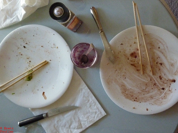 Empty Plates, so I think we are near the end, meal for two eaten with chopsticks