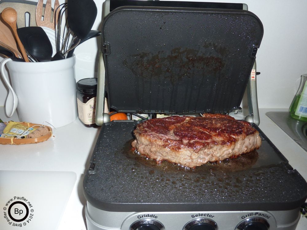 steak on grill