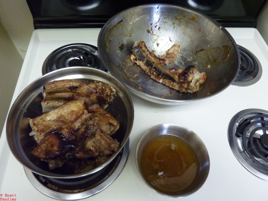 Slow Cooked Ribs, more pictures of ribs in bowl, some for later, one for now