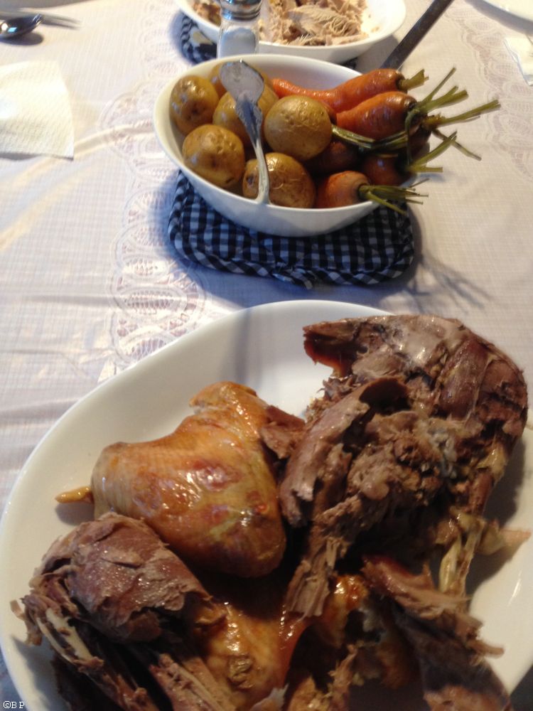 The next four images are of the Duck Dinner, all spread out on the table, meaty overview, here