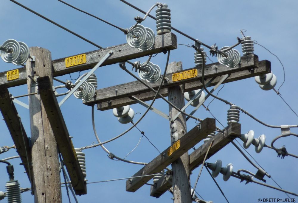 I would say that the following entries are High Voltage, full of emotion, but I think that they were at one time, but I have given them a lot of though lately, and thus, let the emotion go, this is a close up of electric wiring on posts, interchanges, that sort of thing