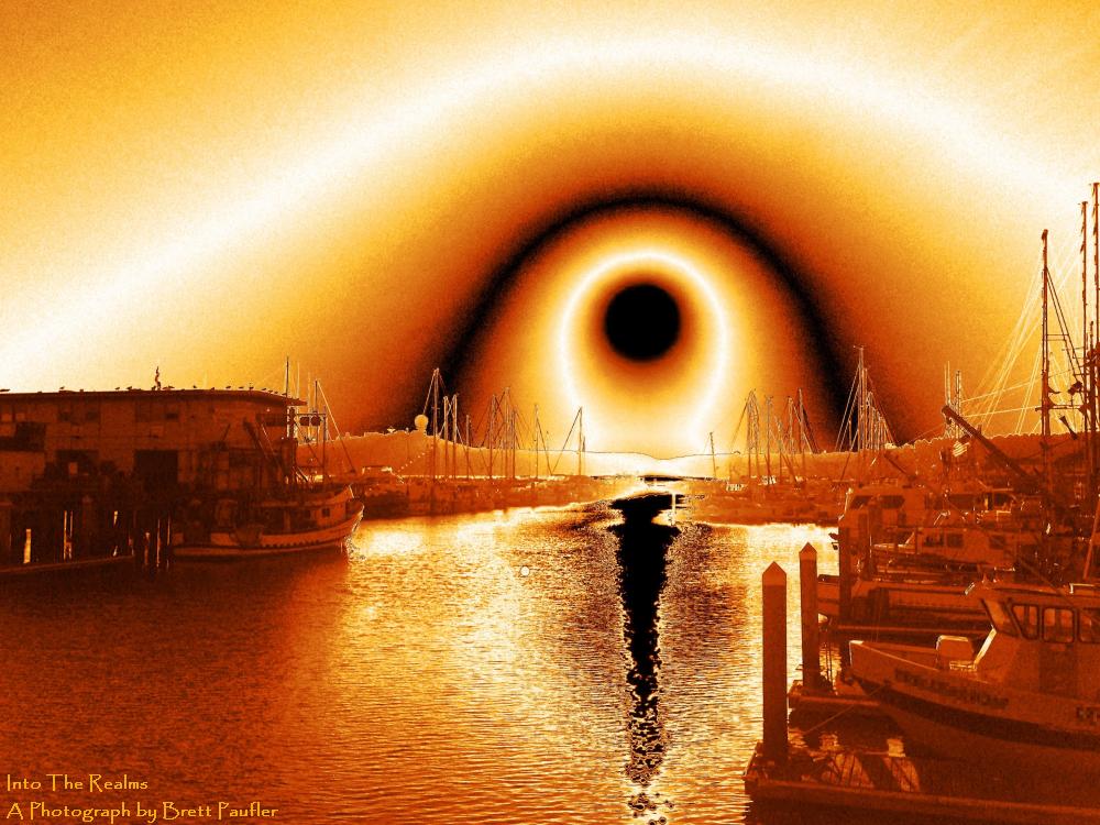 I like this Gold Metallic Effect, in truth, I would have liked the same thing only redder, but I do not know how to achieve that, it is a picture of a harbor, the sun setting, and pushed through the Golden Metallic Filter, is shows off the circles around the sun, boats in a harbor to both sides, and the reflected splash of the sun off the waters, the photo has nothing specific to do with the text, both feature boats, this is not an image of  Crazy Georges Boat, if it was, Lane would be posing on deck, with very little clothing, as their daughter Alley tried to steal the show