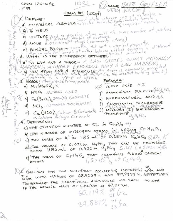 These Five Images comprise The Chemistry Midterm as discussed below