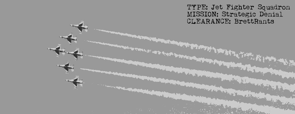 it is a black and white, greyscale image of six jet fighters, so the Blue Angels, Devils, or whatever they are calling themselves, most likely, only being grey, maybe they should be the Grey Angels, Devils, or whatever