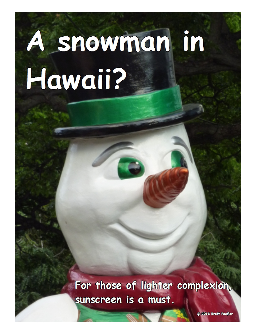 Snowman Advising to Wear Sunscreen