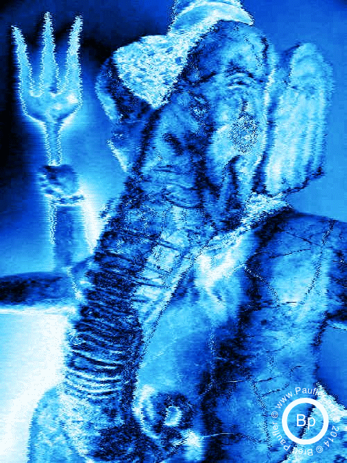 Statue of Ganesh Done in Science Fiction Blue Shift Effect