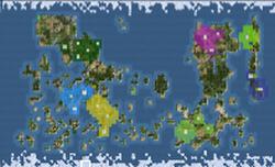 I did not get a good situational roll, I share an island in the upper left, others have entire continents to themselves