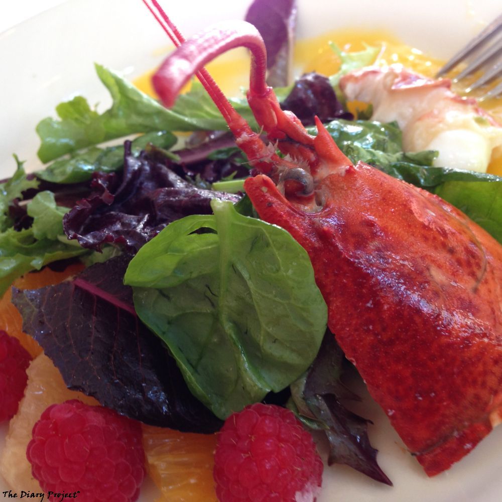 A delightful lobster salad, stupid expensive, but pleasing to look at