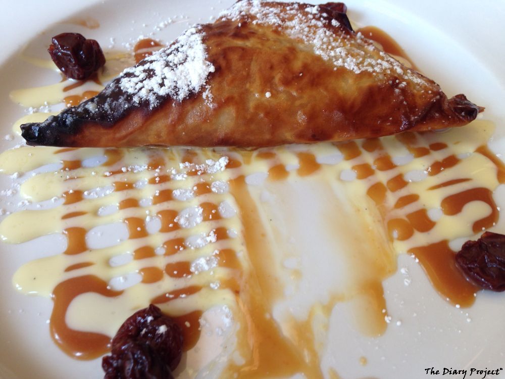 cherry popover, one a criss cross caramel glazed plate, they were quite tasty, though, the crusts maybe a little burnt