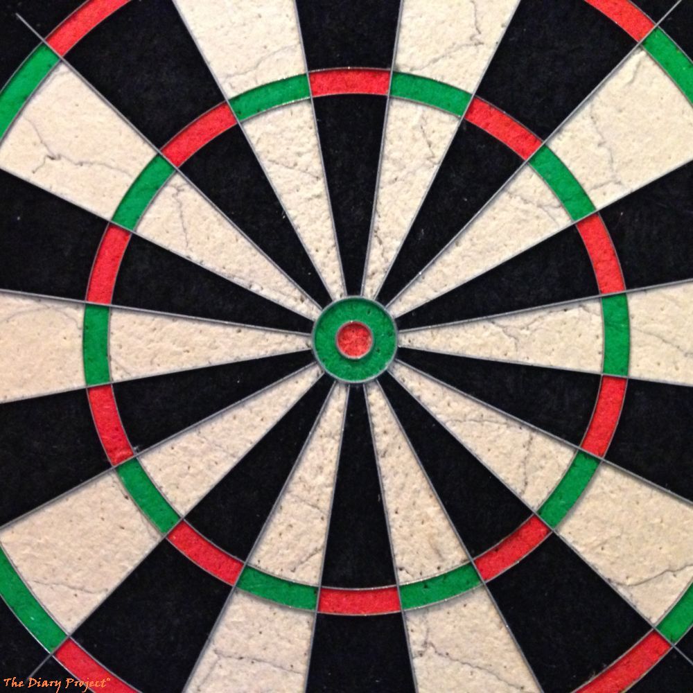 close up of a dart board