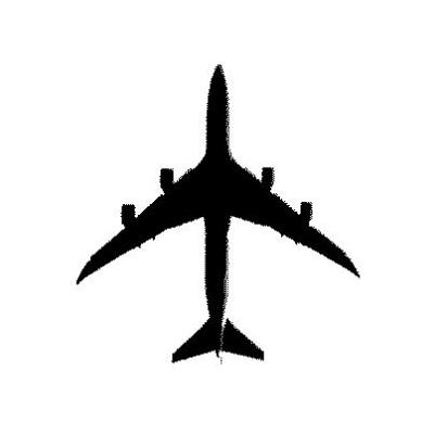 A Passenger Airplane in Silhouette