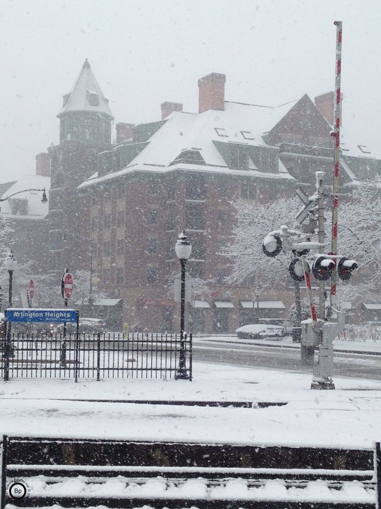 Arlington Heights, during one of the few snowstorms, this is my favourite view of the town, the most picturesque