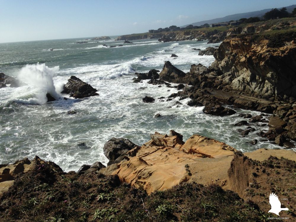 Wave Crashing into rocky inlet - 2